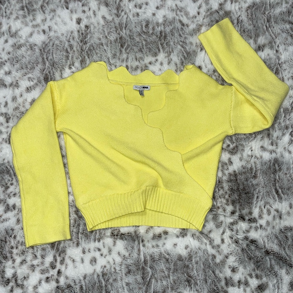 Cropped off shoulder sweater